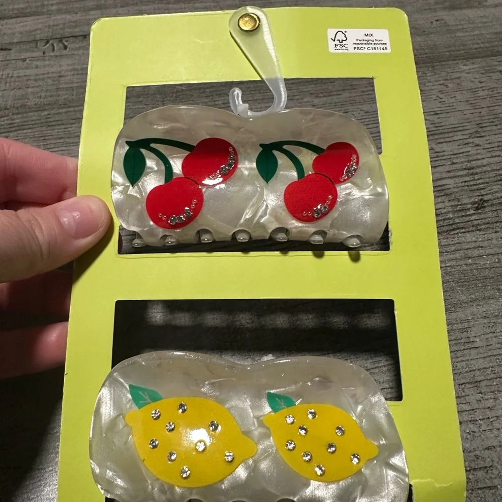 Fruit Hair Claws Clips NWT